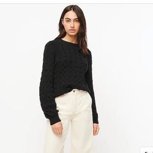 J. Crew Relaxed-fit Cable-Knit Crewneck Sweater Size Medium